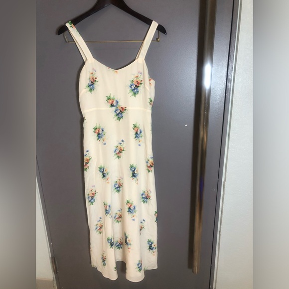 Madewell Silk Wide-Strap Midi Dress in Classic Corsage - Size 2 - Picture 2 of 8